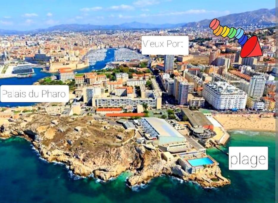 Studio Coin Nuit, Entre Plage Et Centre Marseille Kültér fotó